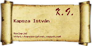 Kapsza István névjegykártya